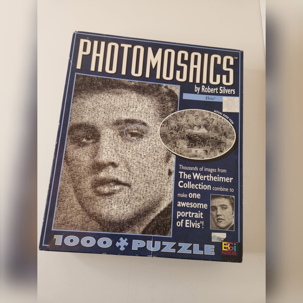 Elvis Photomosaics Puzzle by Robert Silvers - Blue